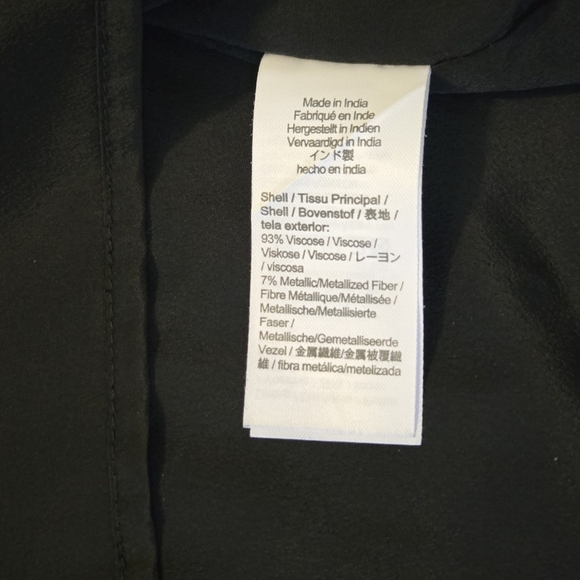 J. Crew Black Red Gold Ruffle Flutter Sleeve Floral Top Medium - Picture 8 of 8